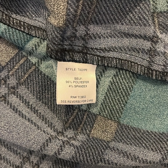 NWT Sugarlips Hudson Plaid Drape Sleeve Top Curve Blouse, Sz. XS. - Picture 12 of 13